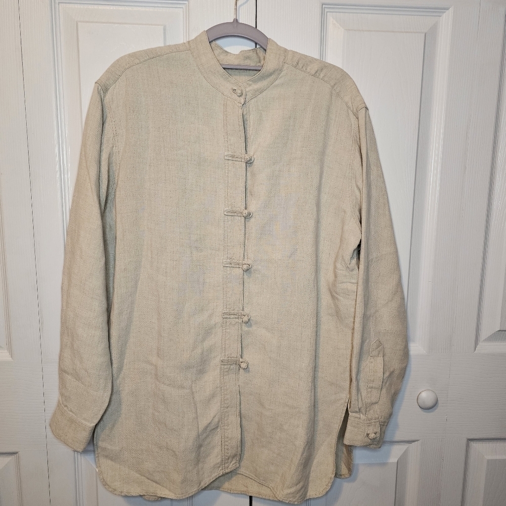 J Jill Chambray Knot button Longsleeve button down top. Sz S